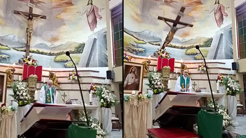 Shock Video: Crucifix Falls On Priest Killing Him Amid Livestreamed Sermon On Preciousness of Life Shock Video: Crucifix Falls On Priest Killing Him Amid Livestreamed Sermon On Preciousness of Life