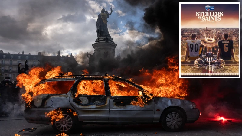 NFL Teams Head to Paris as Fiery Riots Rock France NFL Teams Head to Paris as Fiery Riots Rock France